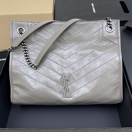 Bolso Shopping Mediano Niki Saint Laurent Gris 577999