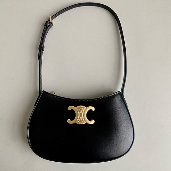 Bolso Tilly Celine Mediano De Piel De Becerro Brillante Negro C35035