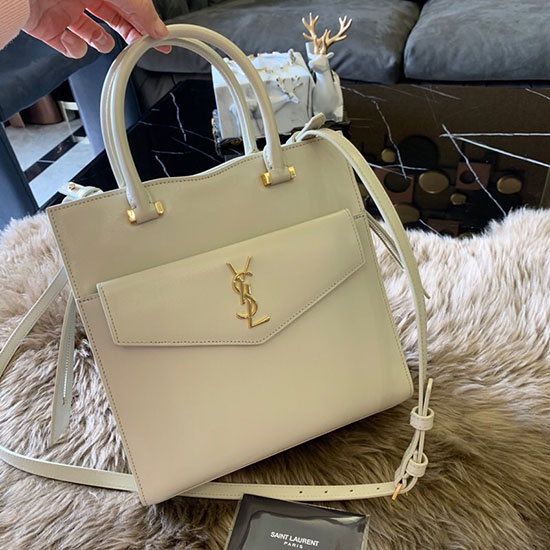 Bolso Tote Pequeño Uptown Saint Laurent Blanco Roto 561203