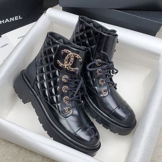 Botas Chanel De Cuero Brillante Snc090815