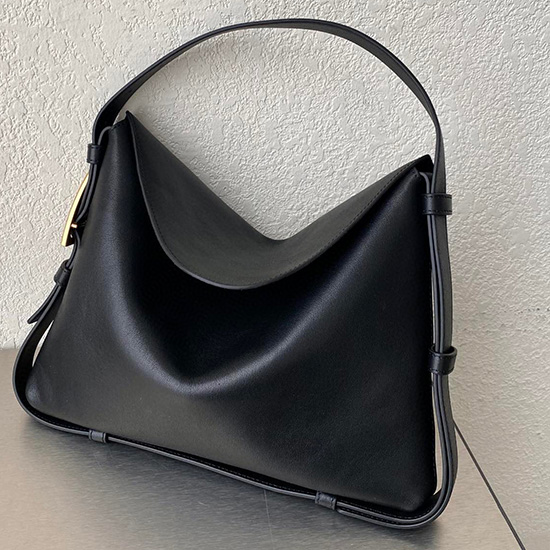 Bottega Veneta Bolso Bandolera Pequeño De Piel Negro 680057