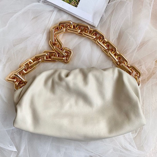 Bottega Veneta Bolso De Piel De Becerro Con Cadena Blanco B620230