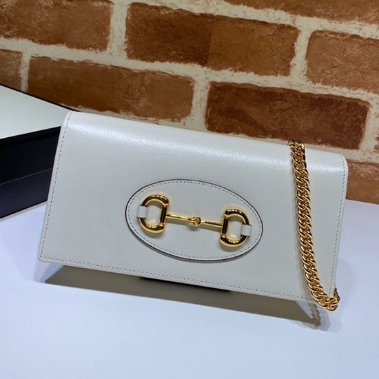 Cartera Gucci 1955 Horsebit Con Cadena Blanco 621892