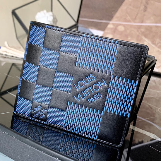 Cartera Múltiple De Cuero Louis Vuitton Azul N60434