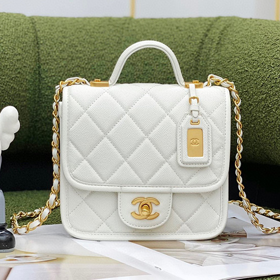 Chanel 22k Mini Bolso Con Solapa Blanco As3652