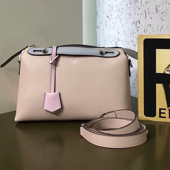 Fendi By The Way Bolso Boston Regular Rosa Y Azul F81491