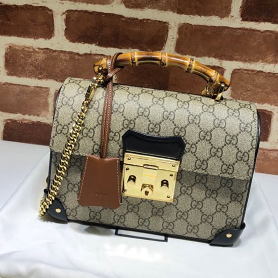 Gucci Candado Gg Bolso De Hombro Pequeño De Bambú 603221