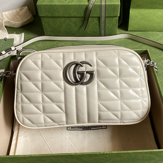 Gucci Gg Marmont Bolso De Hombro Pequeño Blanco 447632