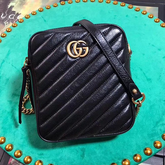 Gucci Gg Marmont Mini Bolso De Hombro Negro 550155