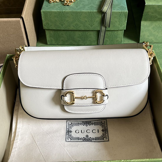 Gucci Horsebit 1955 Bolso De Hombro Pequeño Blanco 735178