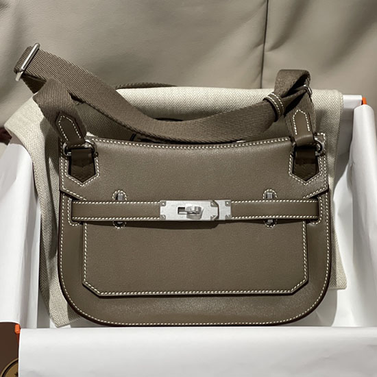 Hermes Swift Mini Bolso Jypsiere De Cuero Gris Elefante Hj0730