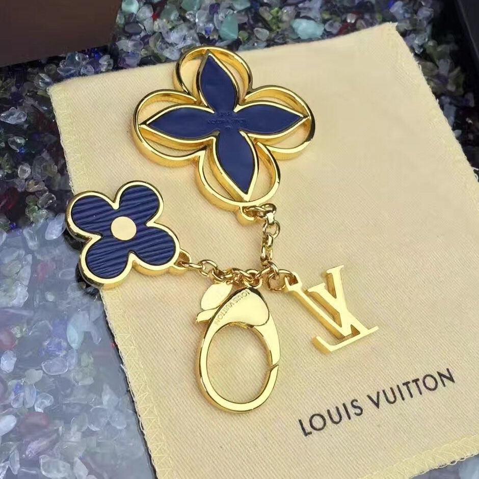 Llavero Louis Vuitton Con Dije Rimi Azul Y Dorado M61013