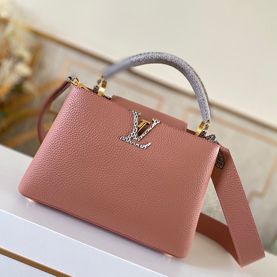 Louis Vuitton Taurillon Cuero Capucines Bb Rosa M97980