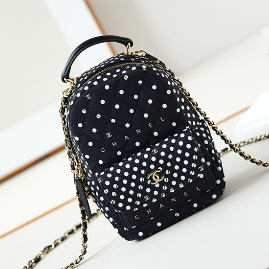 Mini Mochila De Tela Chanel Ap3753 Negro