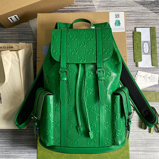 Mochila Gucci Con Gg En Relieve Verde 625770