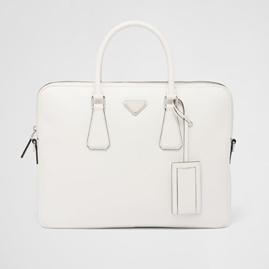 Prada Bolso De Trabajo De Cuero Saffiano Blanco 2ve368