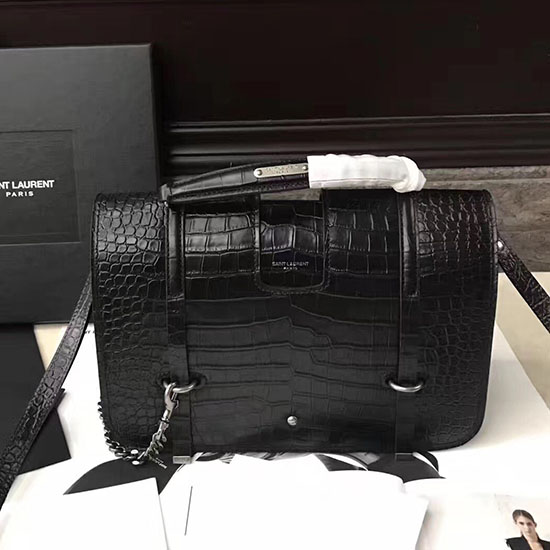 Saint Laurent Bolso Mensajero Charlotte Grande Negro 472657