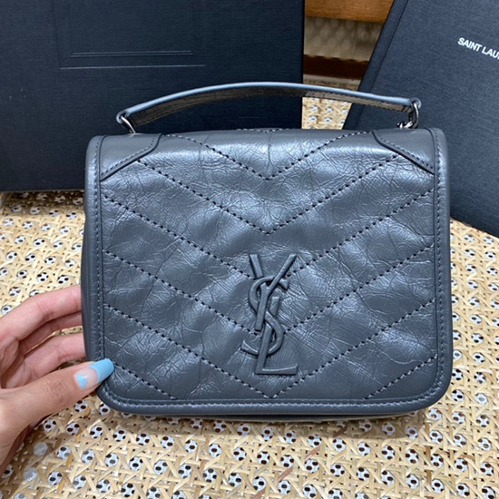 Saint Laurent Cartera Niki Con Cadena Gris 583103