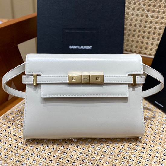 Saint Laurent Manhattan Bolso De Hombro Pequeño Blanco 675626