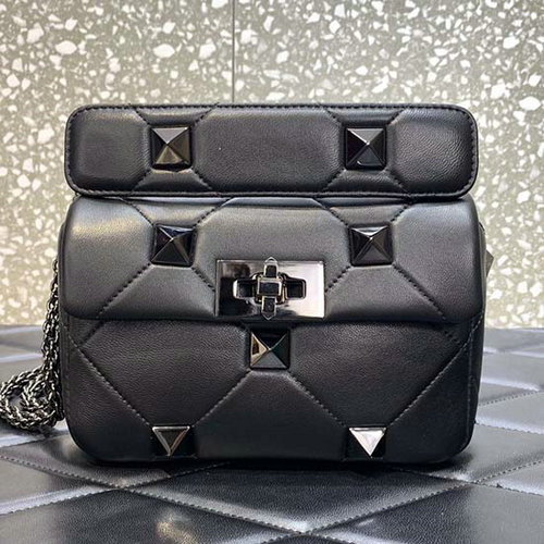 Valentino Bolso De Hombro Pequeño Con Tachuelas Romanas Herrajes Negros Wb0l04