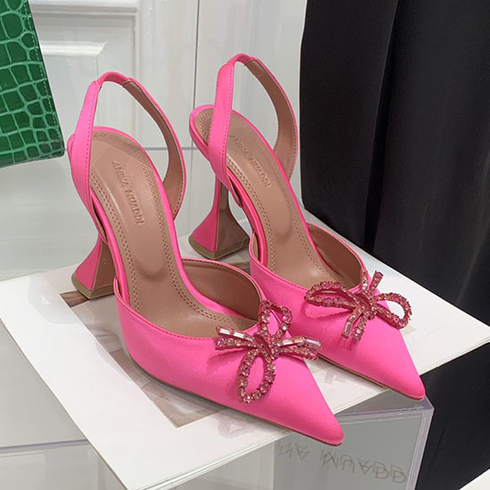 Amina Muaddi Satin Rosie Slingback Pumput Ar02