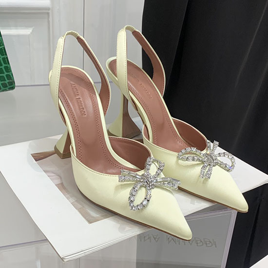 Amina Muaddi Satin Rosie Slingback Pumput Ar07