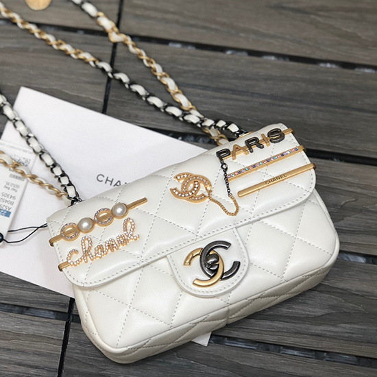 Chanel Mini Läppälaukku Valkoinen As2978