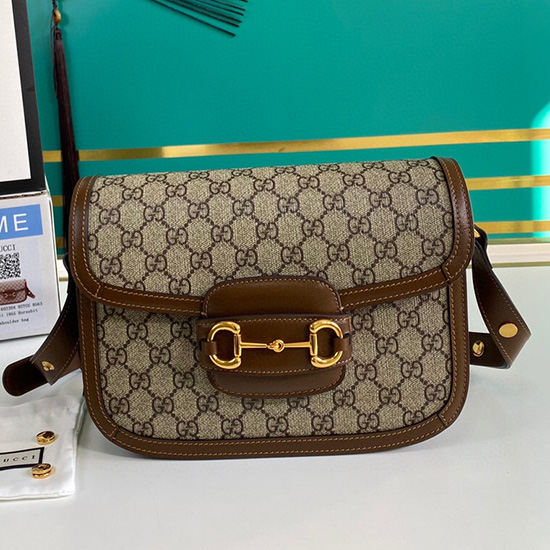 Gucci Horsebit 1955 Gg Supreme Pieni Olkalaukku Ruskea 602204