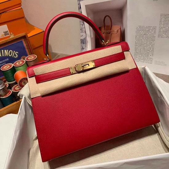 Hermes Epsom Nahkainen Kelly Laukku Punainen Hk283221