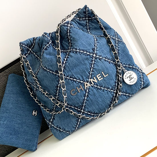 Pieni Chanel 22 Denim Käsilaukku As3260