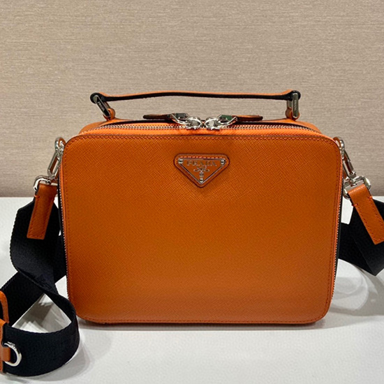 Prada Brique Saffiano Nahkalaukku Oranssi 2vh069