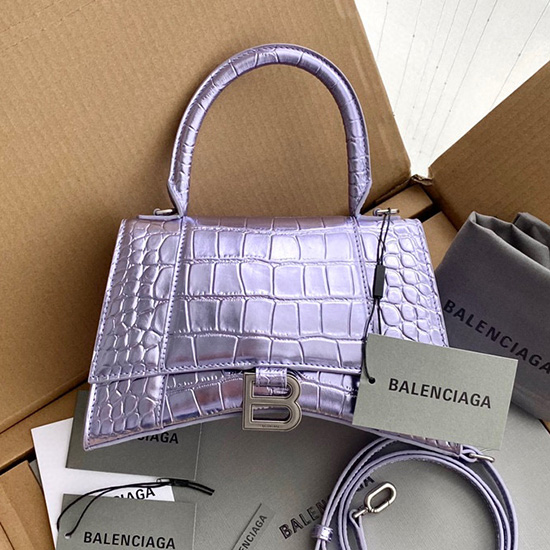 Balenciaga Sac à Main Sablier En Cuir Effet Croco B59354b6