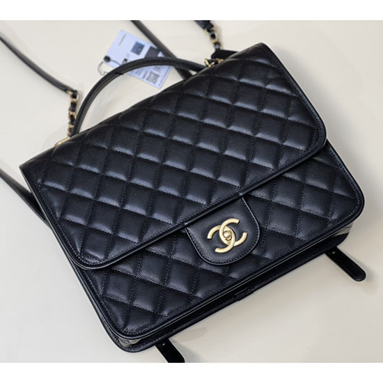 Chanel Grand Sac à Dos En Cuir De Veau Grainé As3662