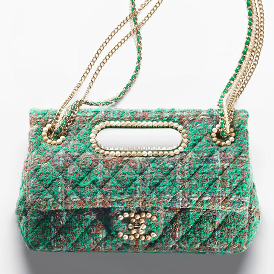 Chanel Grand Sac à Rabat Avec Poignée Supérieure Vert As4221