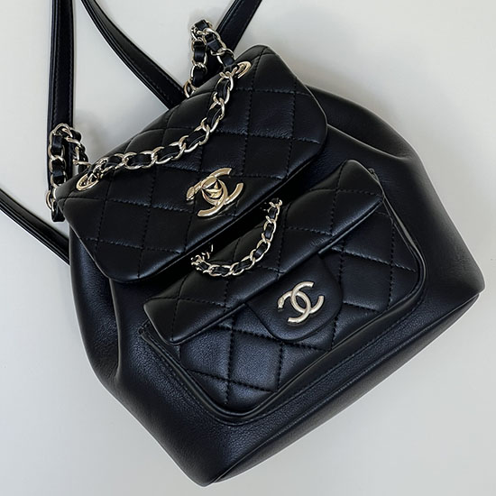 Chanel Sac à Dos Duma En Cuir De Veau Noir As3687