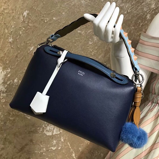 Fendi By The Way Sac Boston Régulier Bleu Foncé F81491