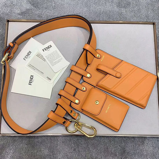 Fendi Sac Ceinture En Cuir De Veau Orange F593d