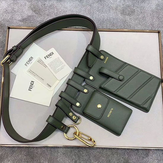 Fendi Sac Ceinture En Cuir De Veau Vert F593d