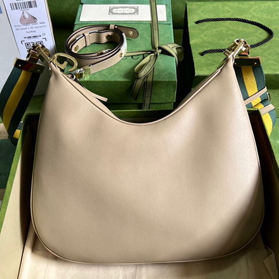 Gucci Attache Grand Sac à Bandoulière Beige 702823