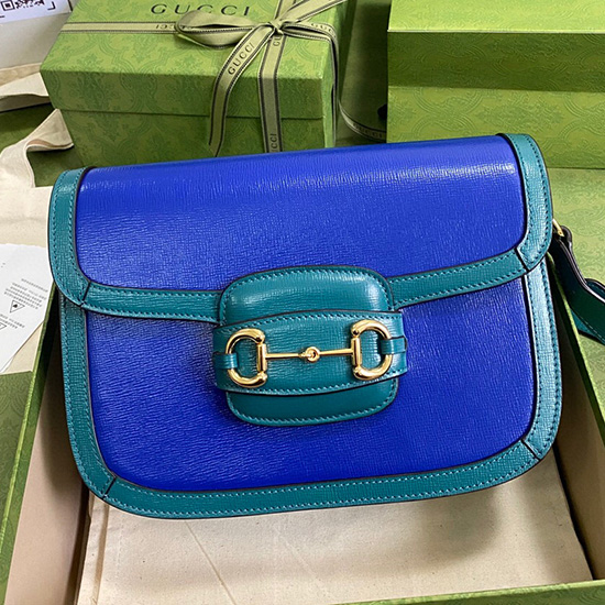 Gucci Horsebit 1955 Petit Sac à Bandoulière Bleu 602204