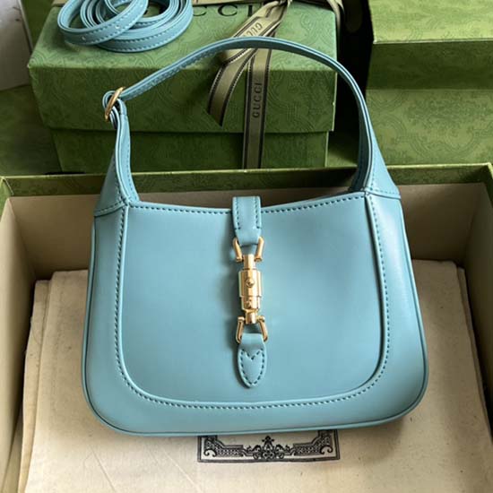 Gucci Jackie 1961 Mini Sac à Bandoulière Bleu Clair 637091