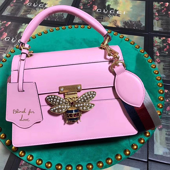 Gucci Queen Margaret Petit Sac à Poignée Supérieure Rose 476541