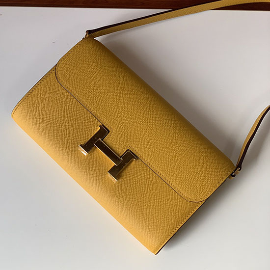 Hermes Constance Long To Go Portefeuille Jaune Hcg201