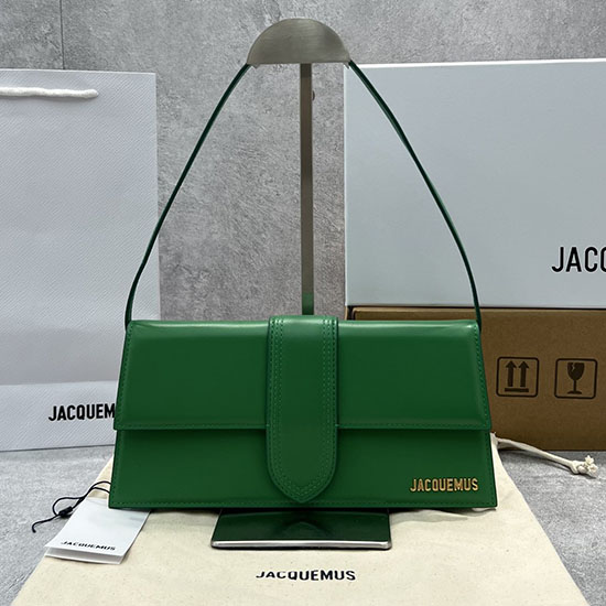 Jacquemus Le Bambino Sac Bandoulière Long En Cuir De Veau Vert Jb2036