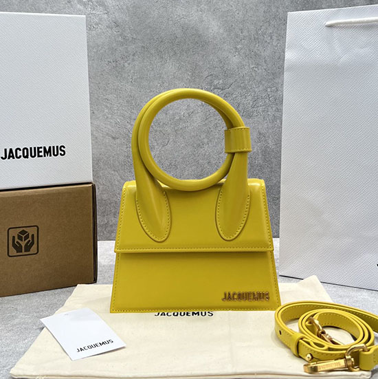 Jacquemus Le Chiquito Noeud Enroulé Sac à Main Jaune J2023