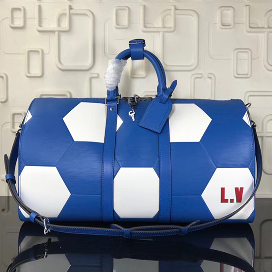 Louis Vuitton Bandoulière Keepall En Cuir épi 50 Bleu M52187