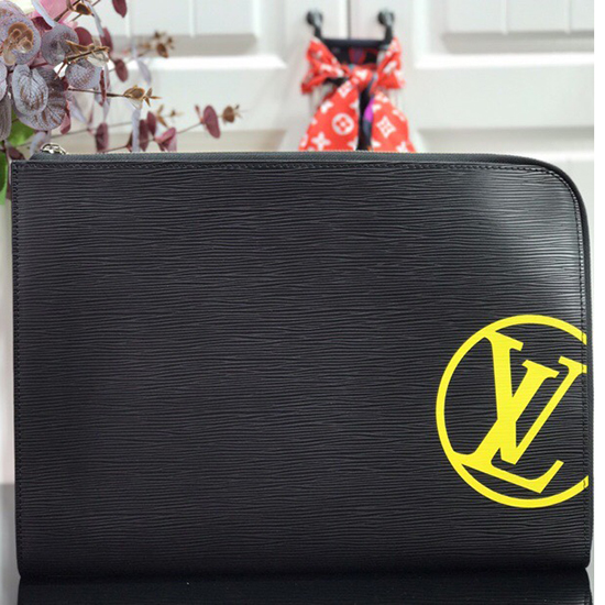 Louis Vuitton Pochette En Cuir épi Jour Gm Noir M68199