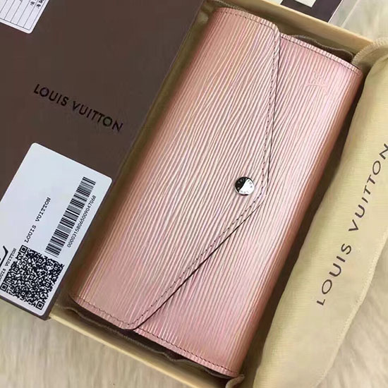 Louis Vuitton Portefeuille Sarah En Cuir épi Rose M60724