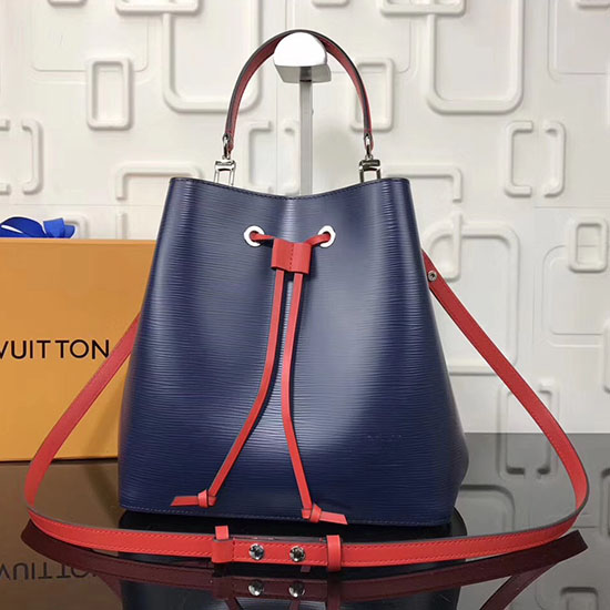 Louis Vuitton Seau Lockme En Cuir épi Bleu M54366