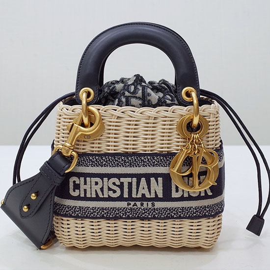 Mini Sac Lady Dior En Osier Naturel D44531